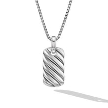 Load image into Gallery viewer, Petite Sculpted Cable Tag in Sterling Silver, 24mm