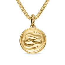 Load image into Gallery viewer, Snake Amulet in 18K Yellow Gold with Diamonds, 18.8mm