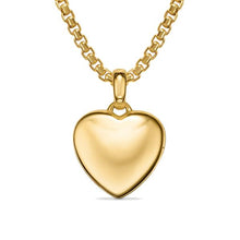 Load image into Gallery viewer, Sculpted Cable Heart Locket in 18K Yellow Gold, 23mm