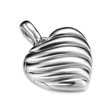Load image into Gallery viewer, Sculpted Cable Heart Locket in Sterling Silver, 23mm