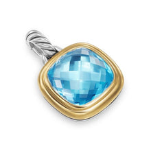 Load image into Gallery viewer, Albion Pendant in Sterling Silver with 18K Yellow Gold and Blue Topaz, 11mm