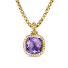 Load image into Gallery viewer, Albion Pendant in 18K Yellow Gold with Amethyst and Diamonds, 11mm