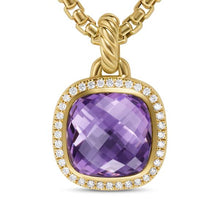 Load image into Gallery viewer, Albion Pendant in 18K Yellow Gold with Amethyst and Diamonds, 11mm