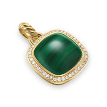 Load image into Gallery viewer, Albion Pendant in 18K Yellow Gold with Malachite and Diamonds, 15mm