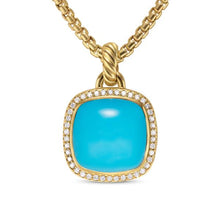 Load image into Gallery viewer, Albion Pendant in 18K Yellow Gold with Turquoise and Diamonds, 15mm