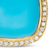 Load image into Gallery viewer, Albion Pendant in 18K Yellow Gold with Turquoise and Diamonds, 15mm
