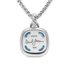 Load image into Gallery viewer, Albion Pendant in Sterling Silver with Blue Topaz and Diamonds, 15mm