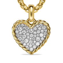Load image into Gallery viewer, Pave Heart Amulet in 18K Yellow Gold with Diamonds, 15.6mm