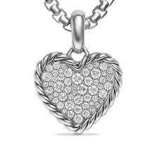 Load image into Gallery viewer, Pave Heart Amulet in Sterling Silver with Diamonds, 15.6mm