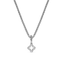 Load image into Gallery viewer, Micro Pave Quatrefoil Amulet in Sterling Silver with Diamonds, 7.4mm