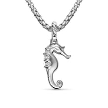Load image into Gallery viewer, Seahorse Amulet in Sterling Silver with Diamonds, 22mm