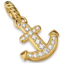 Load image into Gallery viewer, Anchor Amulet in 18K Yellow Gold with Diamonds, 14.5mm