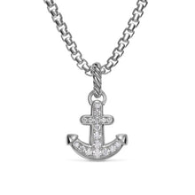 Load image into Gallery viewer, Anchor Amulet in Sterling Silver with Diamonds, 14.2mm