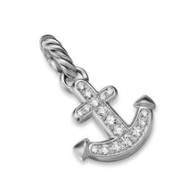 Load image into Gallery viewer, Anchor Amulet in Sterling Silver with Diamonds, 14.2mm
