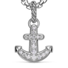 Load image into Gallery viewer, Anchor Amulet in Sterling Silver with Diamonds, 14.2mm