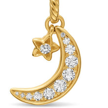 Load image into Gallery viewer, Crescent Amulet in 18K Yellow Gold with Diamonds, 16.5mm