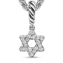 Load image into Gallery viewer, Micro Pave Star of David Amulet in Sterling Silver with Diamonds, 7.4mm