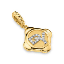 Load image into Gallery viewer, Cable Collectibles DY Logo Amulet in 18K Yellow Gold with Diamonds, 13.7mm