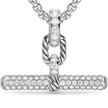 Load image into Gallery viewer, DY Madison Toggle Pendant in Sterling Silver with Diamonds, 29mm