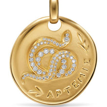 Load image into Gallery viewer, Artemis Medallion Amulet in 18K Yellow Gold with Diamonds, 28.3mm
