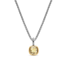 Load image into Gallery viewer, Mini Cushion Cut Amulet in Sterling Silver with 14K Yellow Gold and Champagne Citrine, 7.6mm