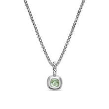 Load image into Gallery viewer, Mini Cushion Cut Amulet in Sterling Silver with 14K Yellow Gold and Prasiolite, 7.6mm