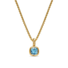 Load image into Gallery viewer, Mini Cushion Cut Amulet in 18K Yellow Gold with Sky Blue Topaz, 7.6mm