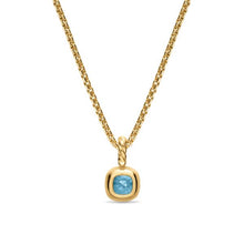 Load image into Gallery viewer, Mini Cushion Cut Amulet in 18K Yellow Gold with Sky Blue Topaz, 7.6mm