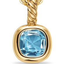 Load image into Gallery viewer, Mini Cushion Cut Amulet in 18K Yellow Gold with Sky Blue Topaz, 7.6mm