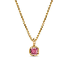 Load image into Gallery viewer, Mini Cushion Cut Amulet in 18K Yellow Gold with Pink Tourmaline, 7.6mm