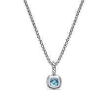 Load image into Gallery viewer, Mini Cushion Cut Amulet in Sterling Silver with 14K Yellow Gold and Sky Blue Topaz, 7.6mm