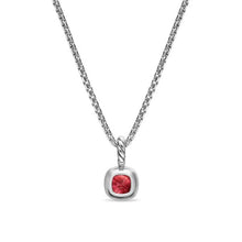 Load image into Gallery viewer, Mini Cushion Cut Amulet in Sterling Silver with 14K Yellow Gold and Rhodolite Garnet, 7.6mm