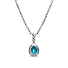 Load image into Gallery viewer, Mini Pear Cut Amulet in Sterling Silver with 14K Yellow Gold and Hampton Blue Topaz, 11mm