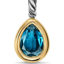 Load image into Gallery viewer, Mini Pear Cut Amulet in Sterling Silver with 14K Yellow Gold and Hampton Blue Topaz, 11mm