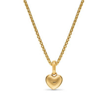 Load image into Gallery viewer, Petite Puffy Cable Heart Amulet in 18K Yellow Gold, 7.4mm