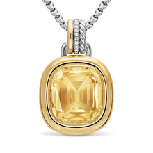 Load image into Gallery viewer, DY Mercer Color Amulet in Sterling Silver with 18K Yellow Gold, Champagne Citrine and Diamonds, 17mm