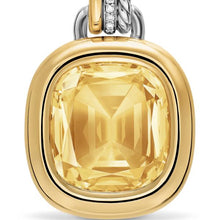 Load image into Gallery viewer, DY Mercer Color Amulet in Sterling Silver with 18K Yellow Gold, Champagne Citrine and Diamonds, 17mm