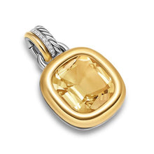 Load image into Gallery viewer, DY Mercer Color Amulet in Sterling Silver with 18K Yellow Gold, Champagne Citrine and Diamonds, 13mm