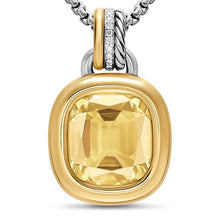Load image into Gallery viewer, DY Mercer Color Amulet in Sterling Silver with 18K Yellow Gold, Champagne Citrine and Diamonds, 13mm