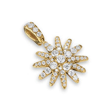 Load image into Gallery viewer, Pave Starburst Amulet in 18K Yellow Gold with Diamonds, 15mm