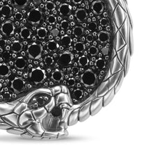 Load image into Gallery viewer, Ouroboros Amulet in Sterling Silver with Black Diamonds, 25mm