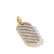 Load image into Gallery viewer, Sculpted Cable Tag in 18K Yellow Gold with Diamonds, 27mm