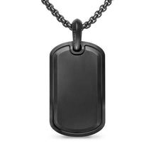 Load image into Gallery viewer, Sculpted Cable Tag in Black Titanium with Black Diamonds, 35mm