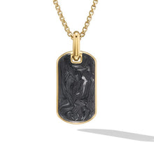 Load image into Gallery viewer, Forged Carbon Tag in 18K Yellow Gold