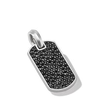 Load image into Gallery viewer, Chevron Tag in Sterling Silver with Black Diamonds, 21mm
