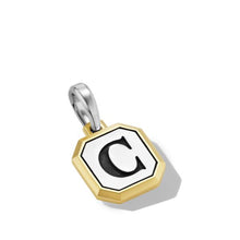 Load image into Gallery viewer, C Initial Amulet in Sterling Silver with 14K Yellow Gold, 17mm