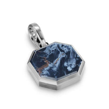 Load image into Gallery viewer, Faceted Stone Amulet in Sterling Silver with Pietersite, 16mm