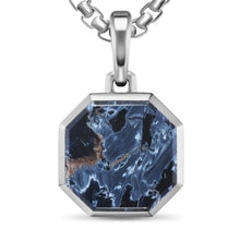 Load image into Gallery viewer, Faceted Stone Amulet in Sterling Silver with Pietersite, 16mm