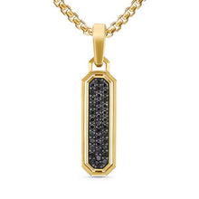 Load image into Gallery viewer, Streamline Inlay Amulet in 18K Yellow Gold with Black Onyx and Black Diamonds, 30.7mm