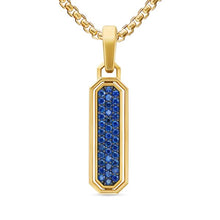 Load image into Gallery viewer, Streamline Inlay Amulet in 18K Yellow Gold with Lapis and Sapphires, 30.7mm